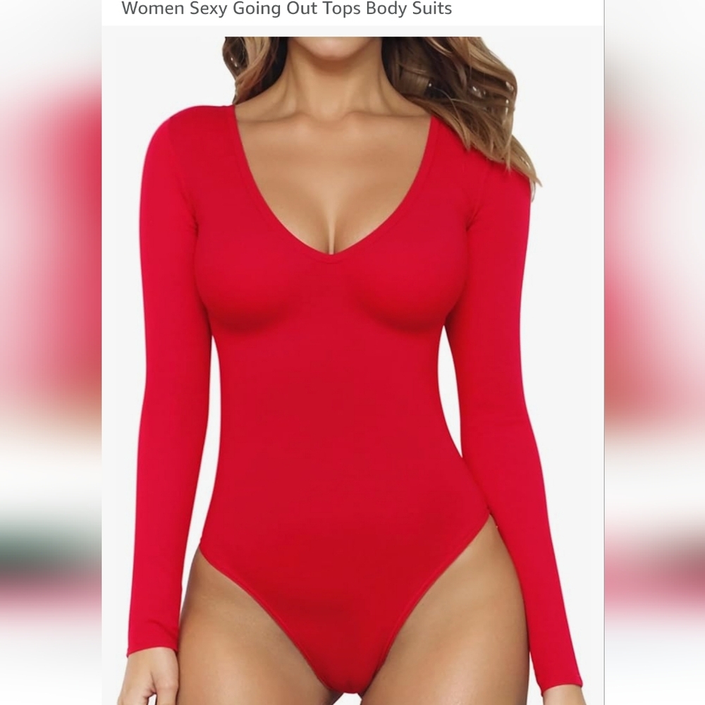 Mangdiup V Neck Bodysuit, Large